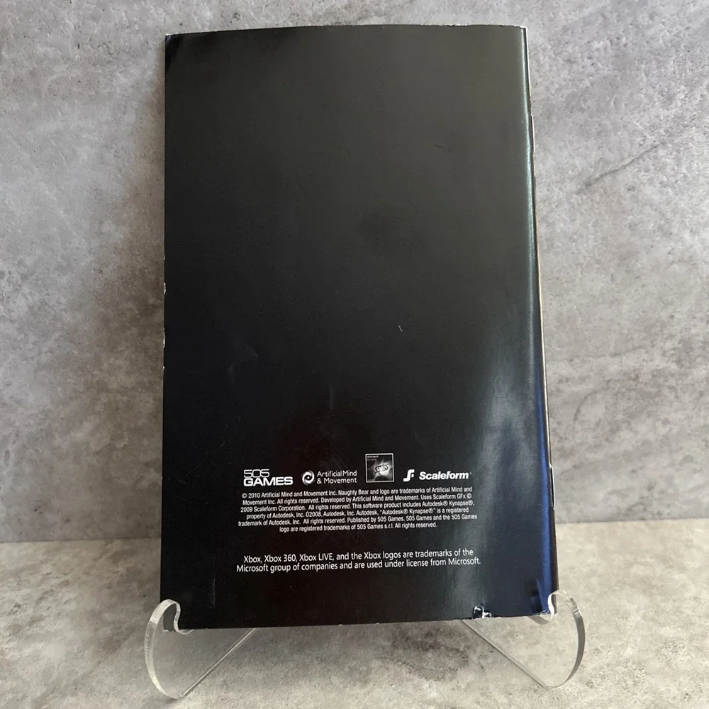 Naughty Bear Microsoft Xbox 360 Instruction Manual Only